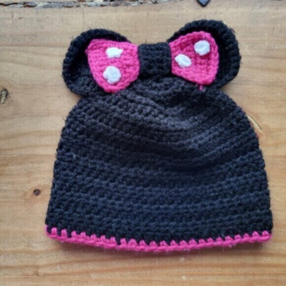 Minnie Mouse Handmade Crocheted  Winter Hat - Picture 3 of 3